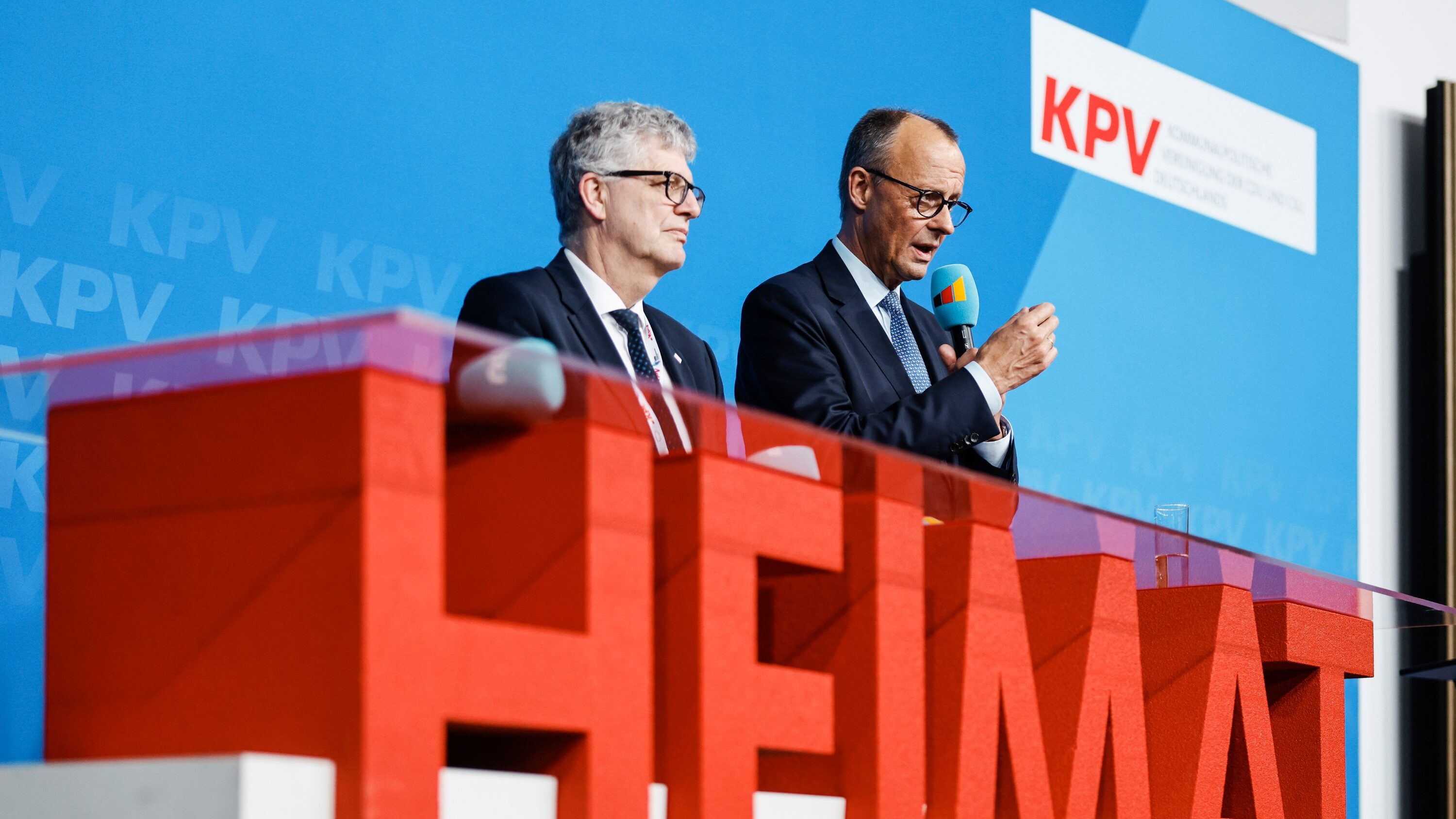 KPV-Vorsitzender Christian Haase und Bundeskanzler Friedrich Merz