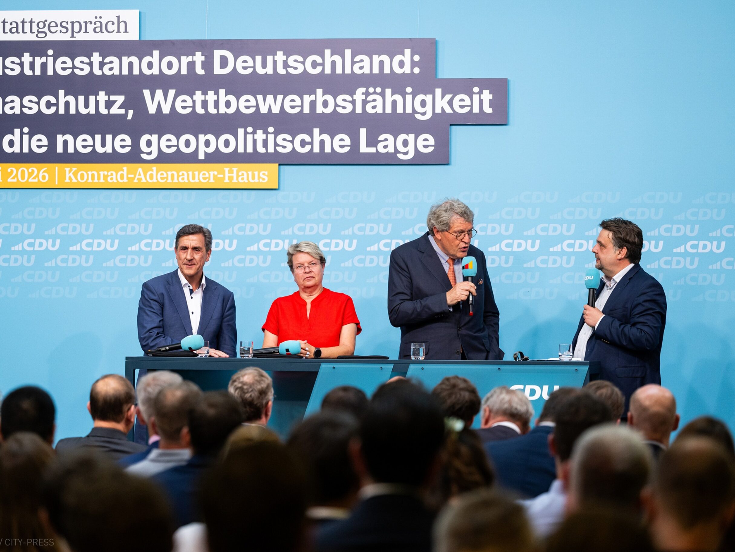 Werkstattgespräch Klimaschutz Wettbewerbsfähigkeit und die neue geopolitische Lage am 24.06.2026 in Berlin, Deutschland. (Foto von Jan-Philipp Burmann / City-Press GmbH Bildagentur)
