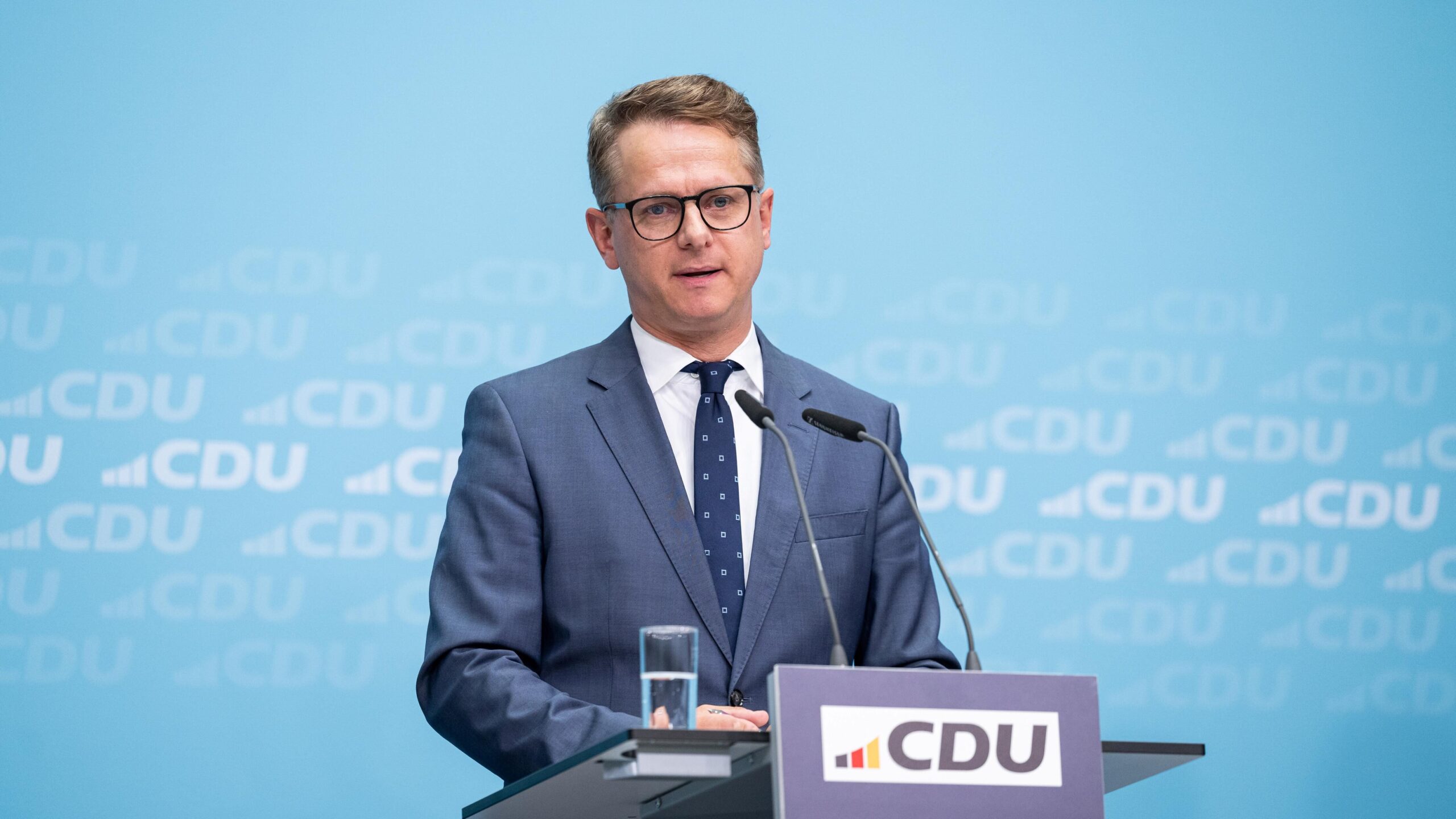 Pressekonferenz mit CDU-Generalsekretär Carsten Linnemann und Verkehrsminister Patrick Schnieder (CDU)